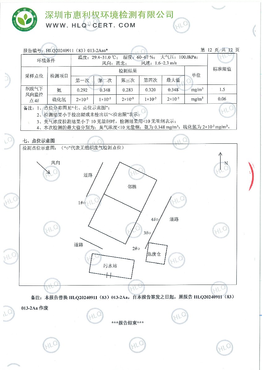 深圳翰宇药业股份有限公司(龙华实验室）2024年检-工业废水、有组织废气、无组织废气2024.10.21-13